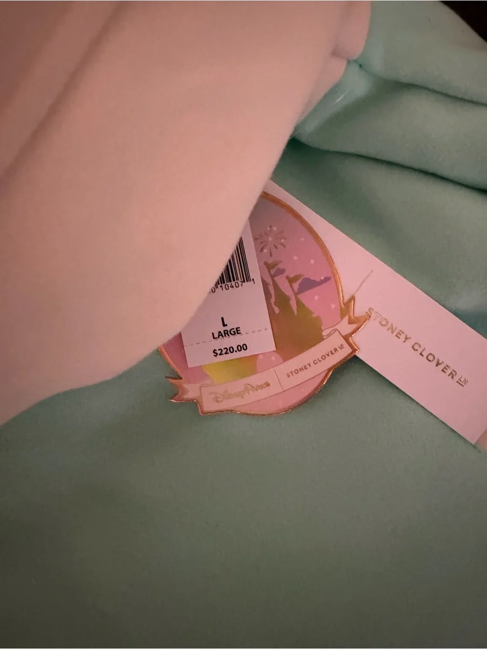 Disney "It's a Small World" x Stoney Clover Mint & Cream Varsity Jacket - Picture 5 of 6